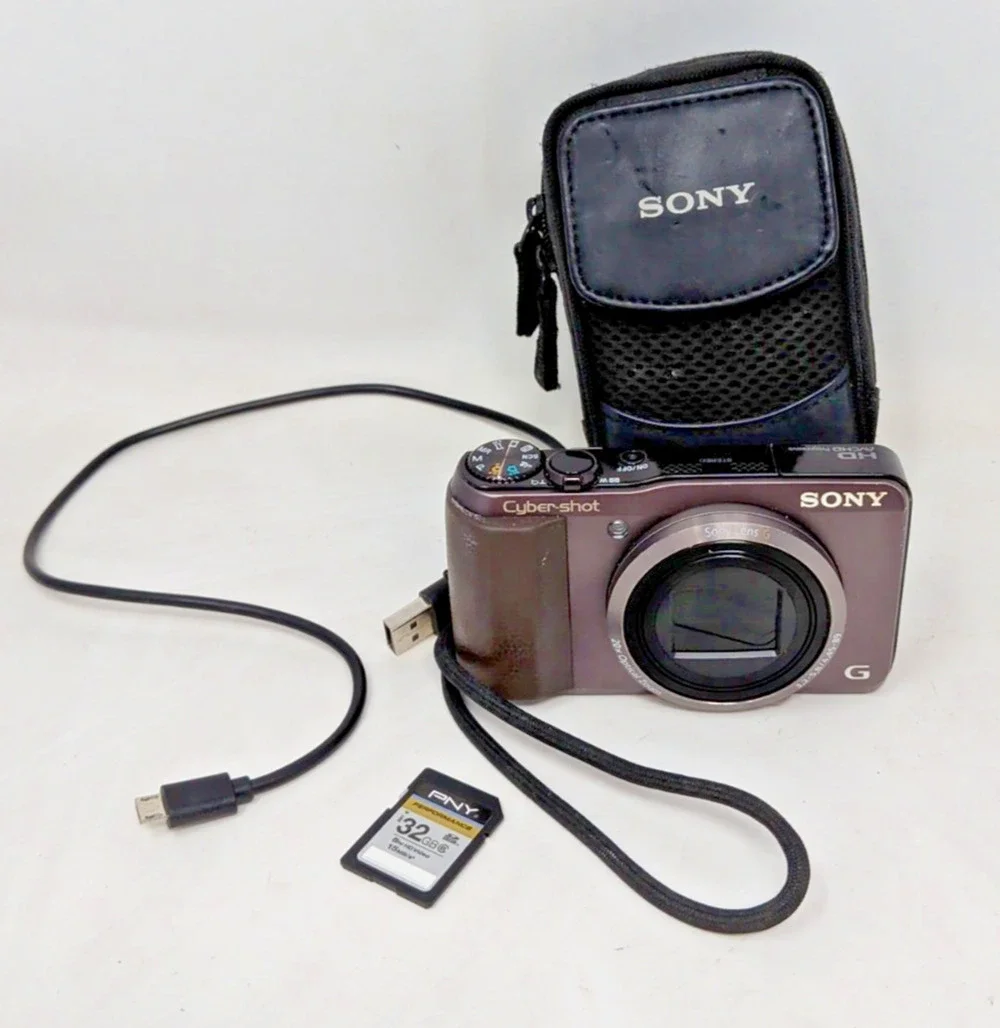 Sony Cyber-shot DSC-HX20V 18.2MP Digital Camera Black Works! +Batt+Chrg+SD Card!